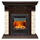Электрокаминокомплект Luxemburg (каменный) - Сланец/Темный дуб с очагом Brookline Black Электрокаминокомплект Luxemburg (каменный) - Сланец/Темный дуб с очагом Brookline Black