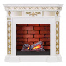 Электрический Каминокомплект Greece - Белый с золотом с очагом Cassette 400 NH Электрический Каминокомплект Greece - Белый с золотом с очагом Cassette 400 NH