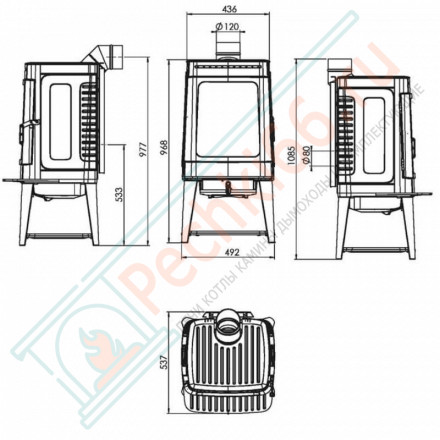Чугунная печь-камин Authentic 35 (Plamen)