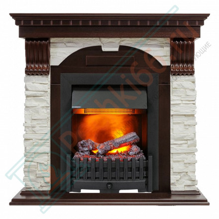 Электрокаминокомплект Dublin - Темный дуб / Сланец белый с очагом Danville Black FB2