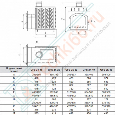 Чугунная печь для бани Гефест GFS-ЗК 45 (П) (ТехноЛит)