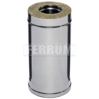 Сэндвич труба для дымохода L=0,5м (НЕРЖ-430/0,8-ОЦИНК/0,5) d-150/210 (Ferrum HF-Z)