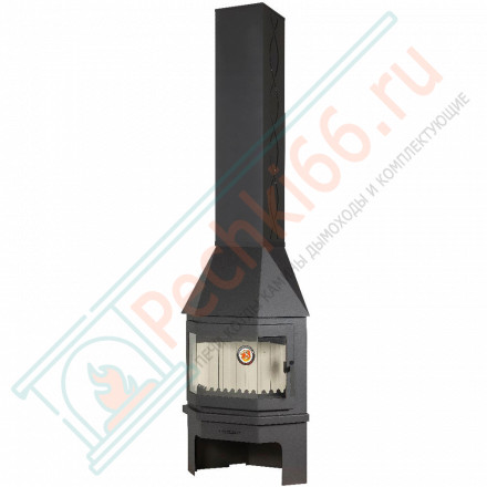 Печь-камин Мюнхен угловой черный (ЭкоКамин) 12 кВт