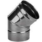 Отвод 45° без изол (НЕРЖ-321/0,5) d-150 (Дымок-Lux)