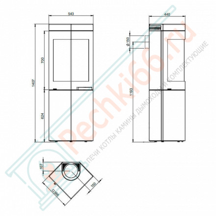 Печь-камин QUADRO COLORADO (Nordpeis)