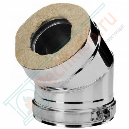 Отвод 45° V50R с изол (AISI-321/0,8-AISI-304/0,5) d-120/220 (Вулкан-Cerablanket)
