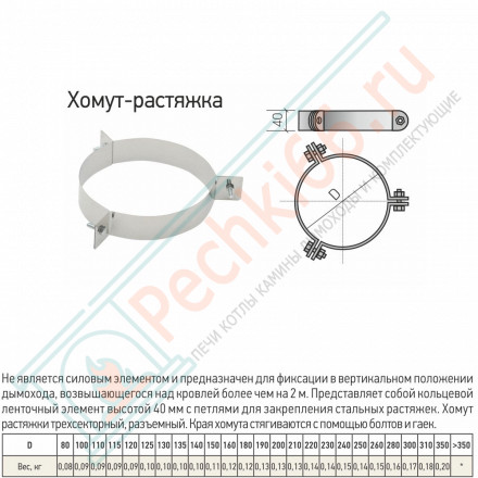 Хомут растяжки (430-0,8) d-130/190 (ТиС)