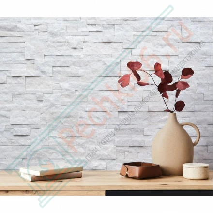 Плитка из камня кварцит белый 350 x 180 x 10-20 мм (0.378 м2 / 6 шт)