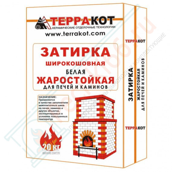 Затирка белая "Терракот", жаростойкая, 5 кг (Терракот) в Новосибирске