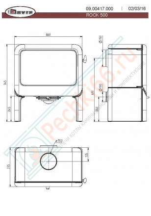 Чугунная печь-камин ROCK 500 TB (Dovre)