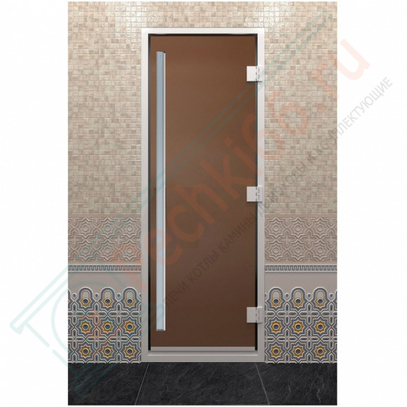 Стеклянная дверь DoorWood «Хамам Престиж Бронза матовая» 1900х800 мм в Новосибирске