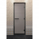 Дверь для хамама в черном профиле, сатин 2000x800 мм (DoorWood) Дверь для хамама в черном профиле, сатин 2000x800 мм (DoorWood)