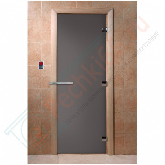 Стеклянная дверь для бани графит матовый 1900х700 (DoorWood) в Новосибирске